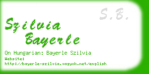 szilvia bayerle business card